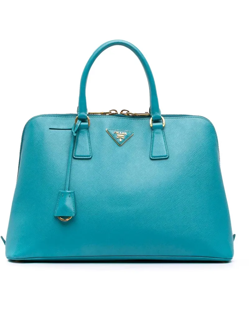 Prada Hobo Bags Large Saffiano Lux Promenade Satchel blau Blau