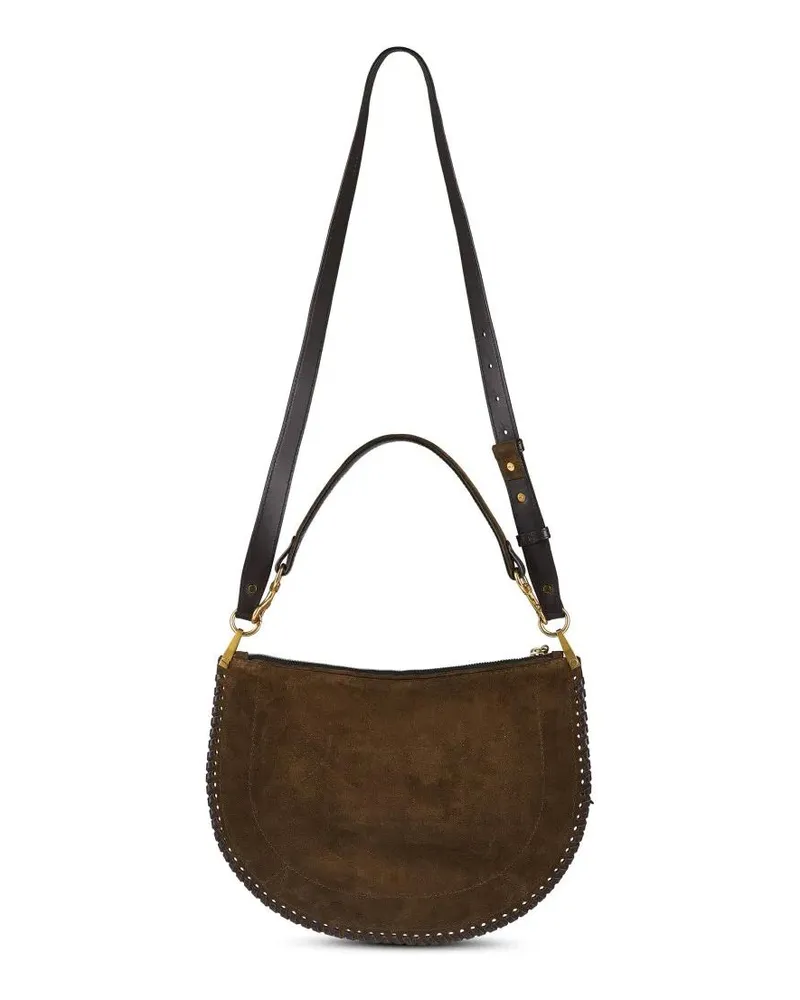 Isabel Marant Hobo Bags Suede-Finish Soft Zip Shoulder Bag With Decorative schwarz Schwarz