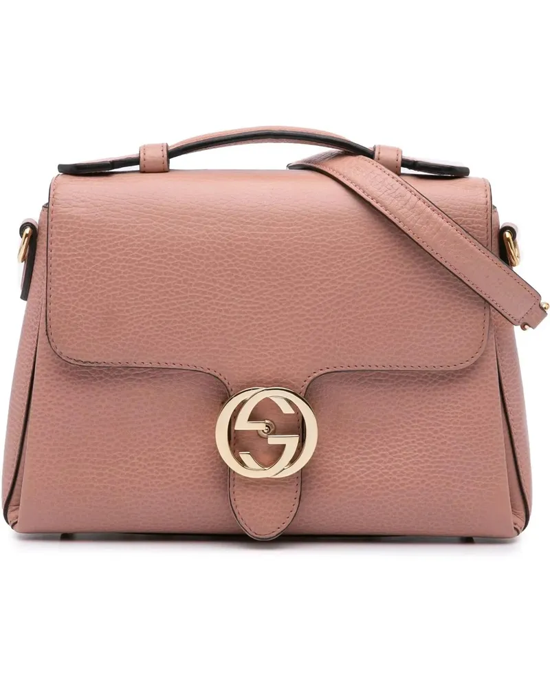 Gucci Hobo Bags Small Dollar Calfskin Interlocking G Satchel rosa Gold