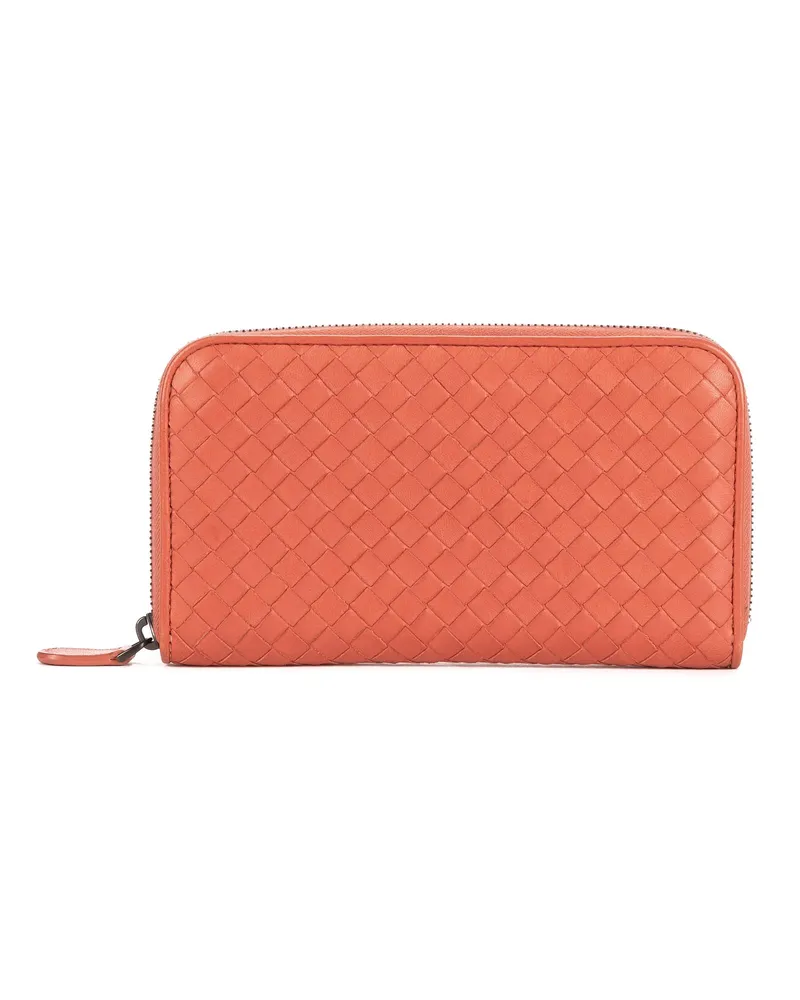 Bottega Veneta Crossbody Bags Intrecciato Zip Around Wallet orange Orange