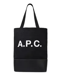 A.P.C. Totes Small 'Shopping Axel' Black Cotton Bag Schwarz