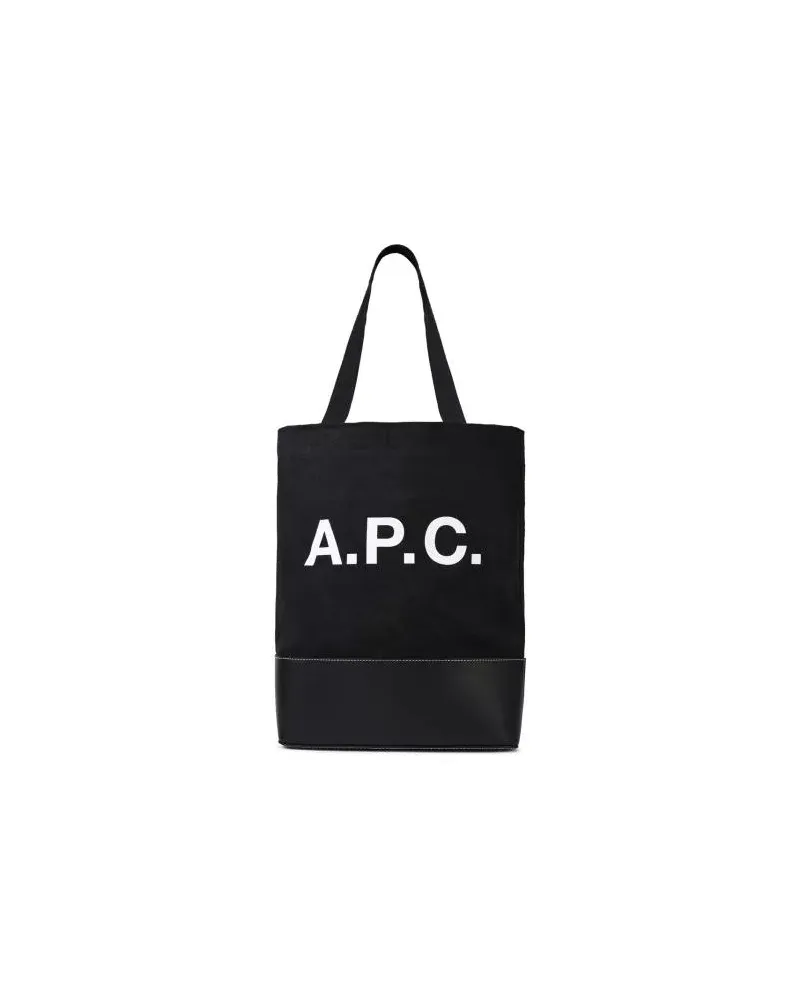 A.P.C. Totes Small 'Shopping Axel' Black Cotton Bag Schwarz