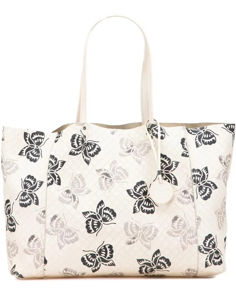Bottega Veneta Shopper Nappa Intrecciomirage Butterfly Tote weiß Weiß