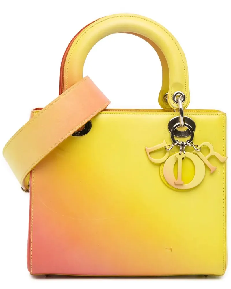 Dior Hobo Bags Medium Ombre Calfskin Lady Dior gelb Gelb