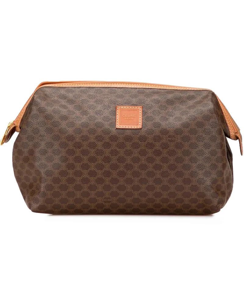 Celine Clutches Macadam Coated Canvas Clutch braun Braun