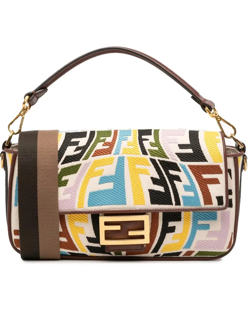 Fendi Hobo Bags Sarah Coleman Zucca Embroidered Canvas Fish Eye Ve braun Braun