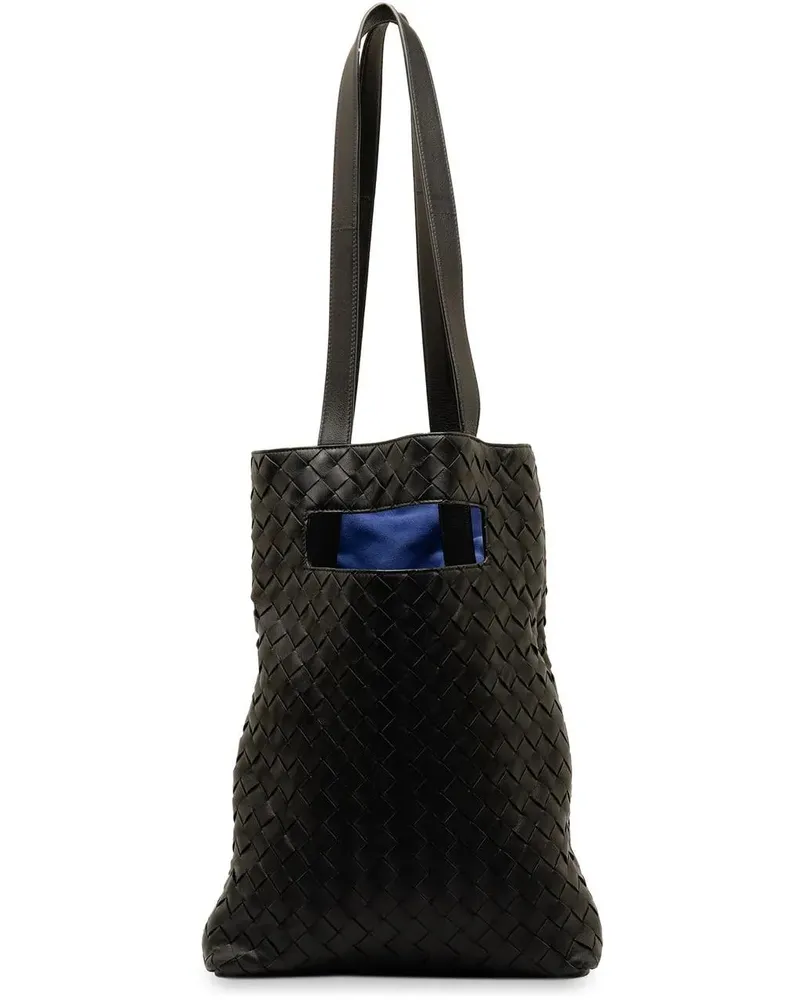 Bottega Veneta Shopper Intrecciato Nappa Slot North South Tote schwarz Schwarz