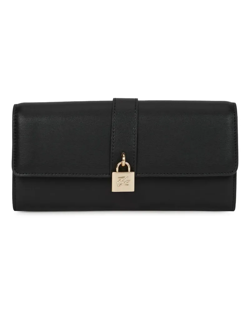 Karl Lagerfeld Portemonnaie K/Autograph Großes Portemonnaie mit Vorhängeschlos schwarz Schwarz