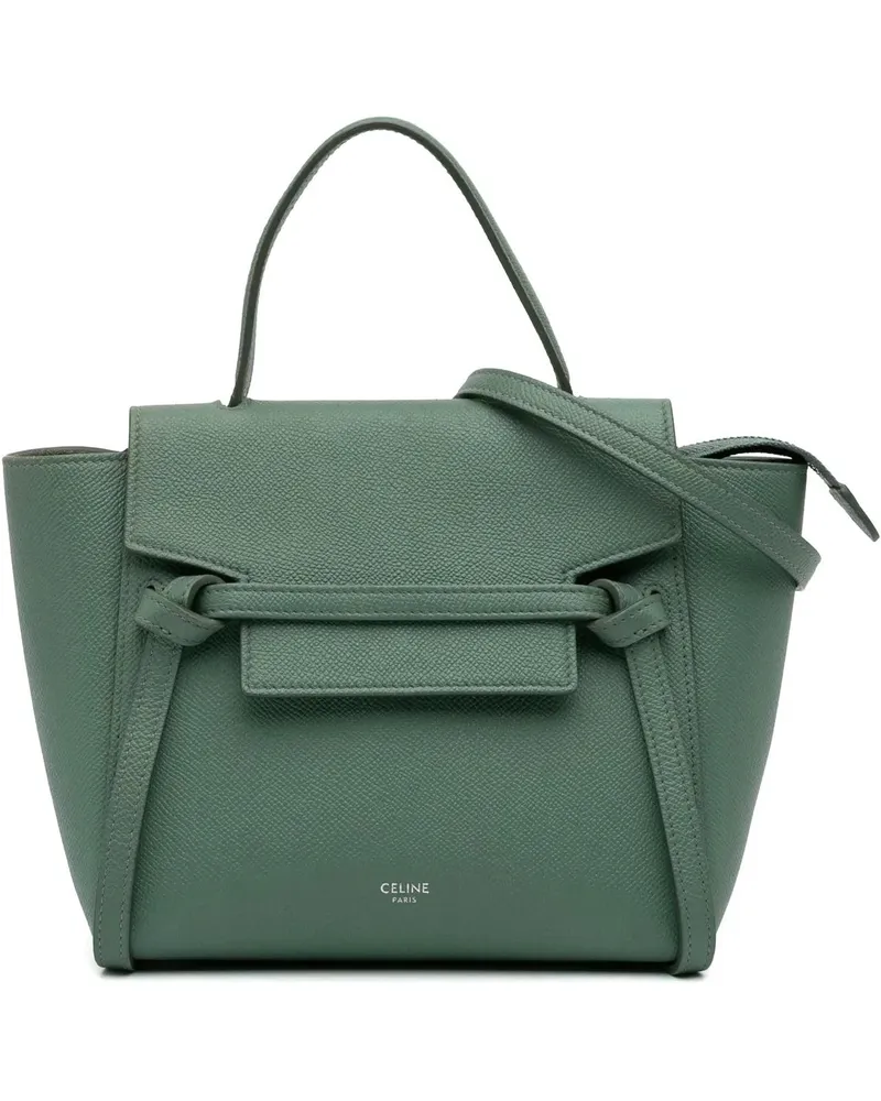 Celine Hobo Bags Nano Grained Calfskin Belt Bag grün Grün