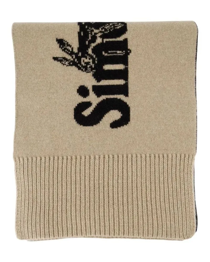 Simone Rocha Tücher & Schals Wool Scarf With Bold Logo Design beige Beige