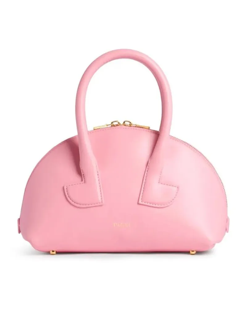 Patou Crossbody Bags Rounded Vitello Leather Handbag With Gold Hardware pink Rosa