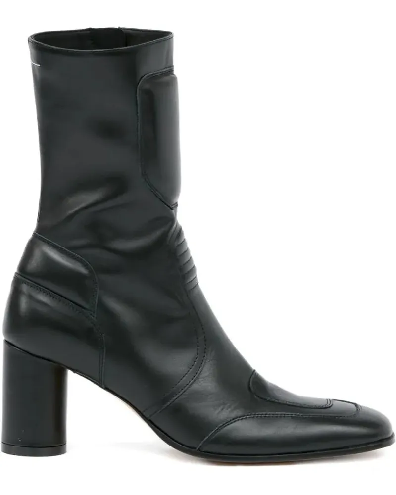 Maison Margiela Stiefel Black Leather Ankle Boots schwarz Schwarz