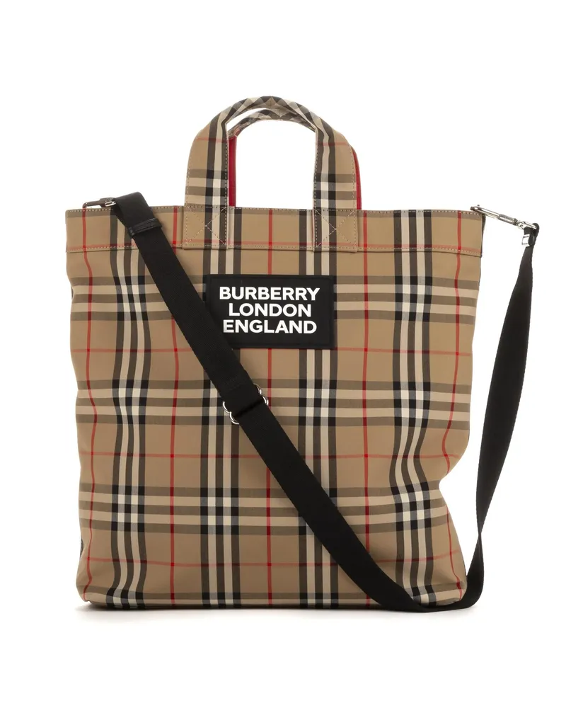 Burberry Crossbody Bags Tote Check beige Beige