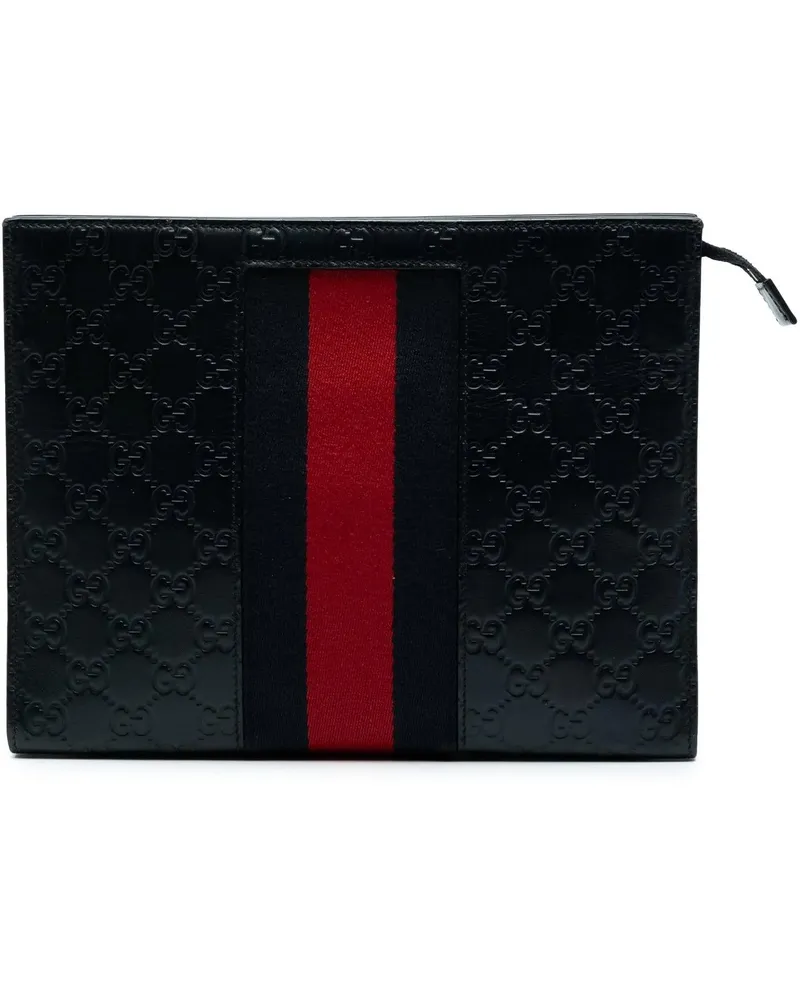 Gucci Clutches ssima Web Clutch schwarz Schwarz