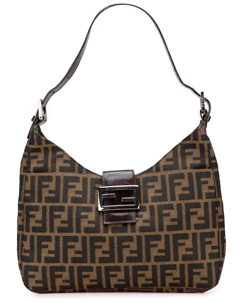 Fendi Hobo Bags Zucca Canvas Shoulder Bag braun Braun