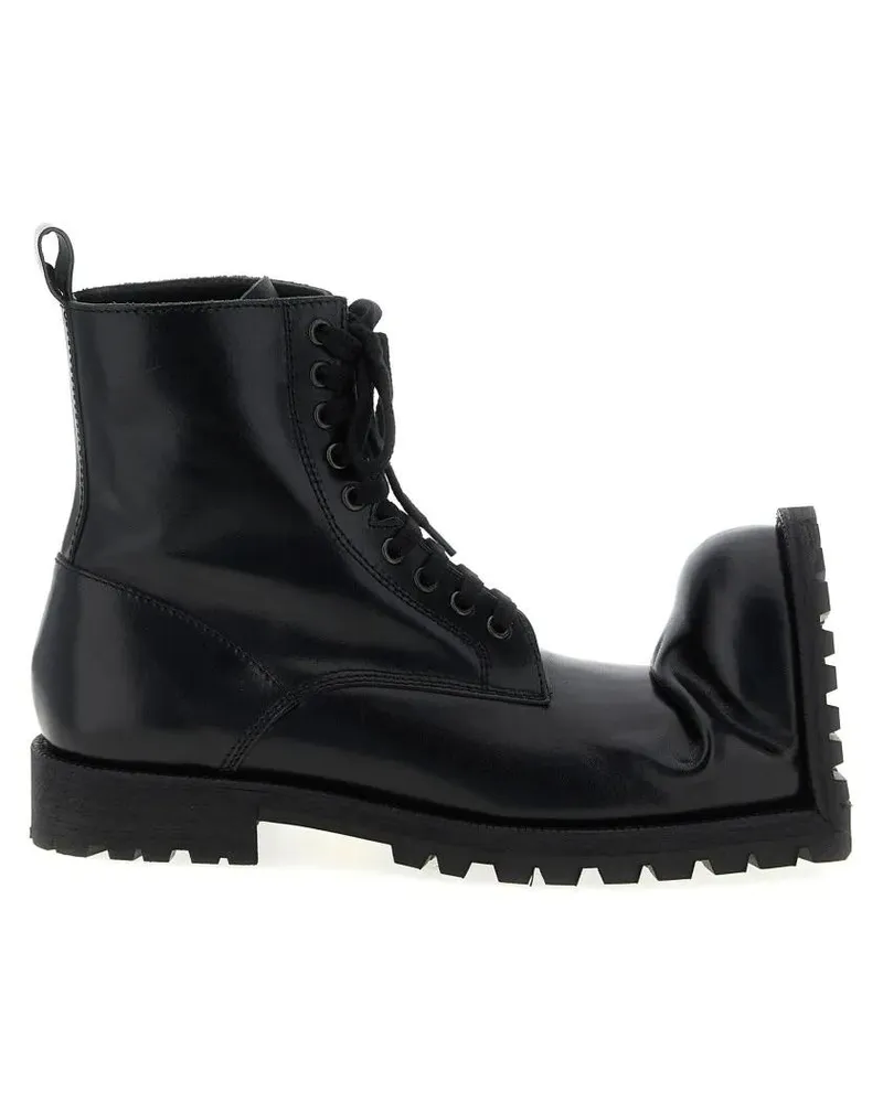 Comme des Garçons Low-Top Sneaker Combat Boots With Folded Detail And Vibram® Sole schwarz Schwarz