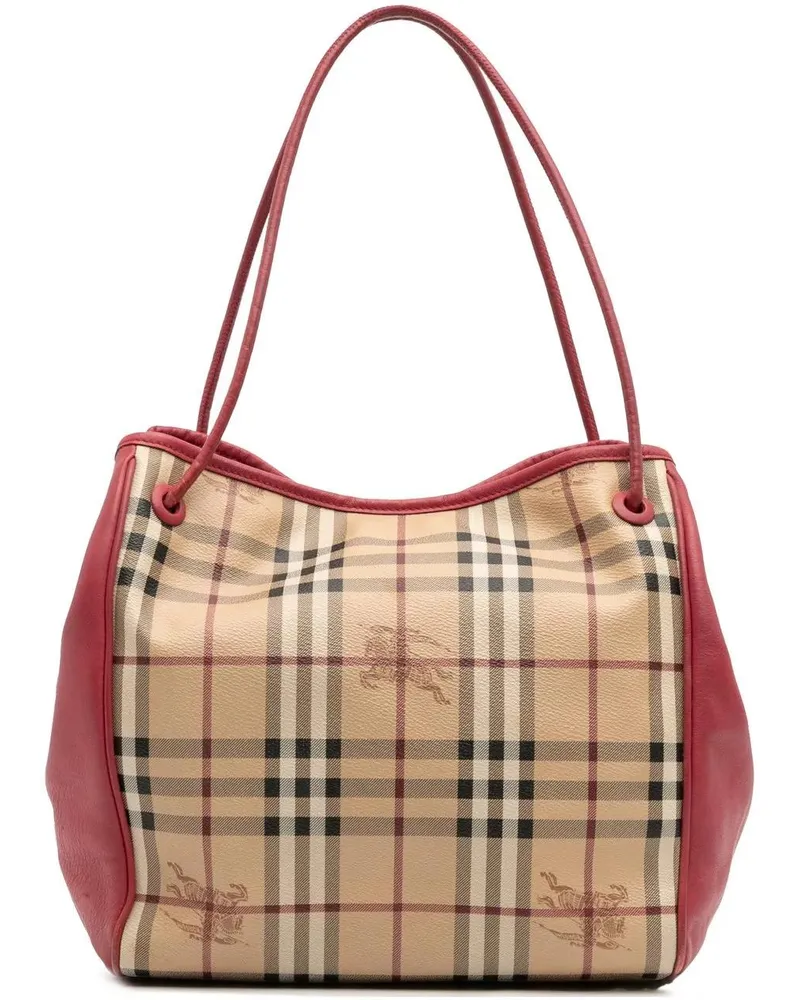 Burberry Shopper Small Haymarket Check Coated Canvas Canterbury Tot braun Braun
