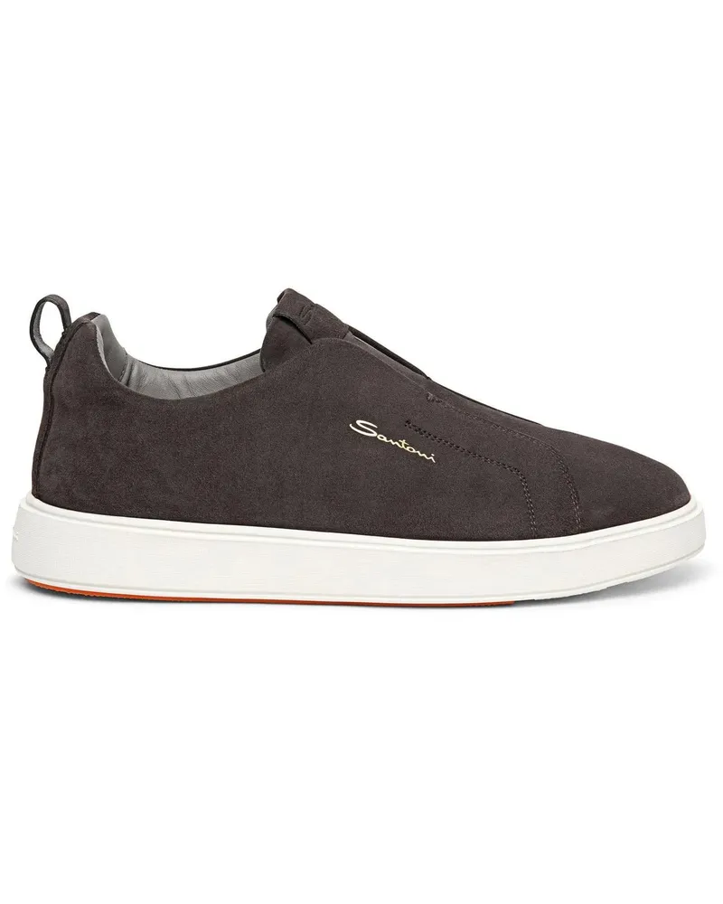 Santoni Low-Top Sneaker Men?s suede sneaker weiß Weiß