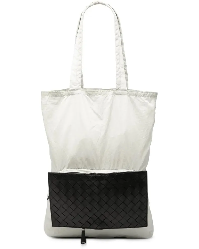 Bottega Veneta Shopper Intrecciato Trimmed Nylon Eco Tote weiß Weiß