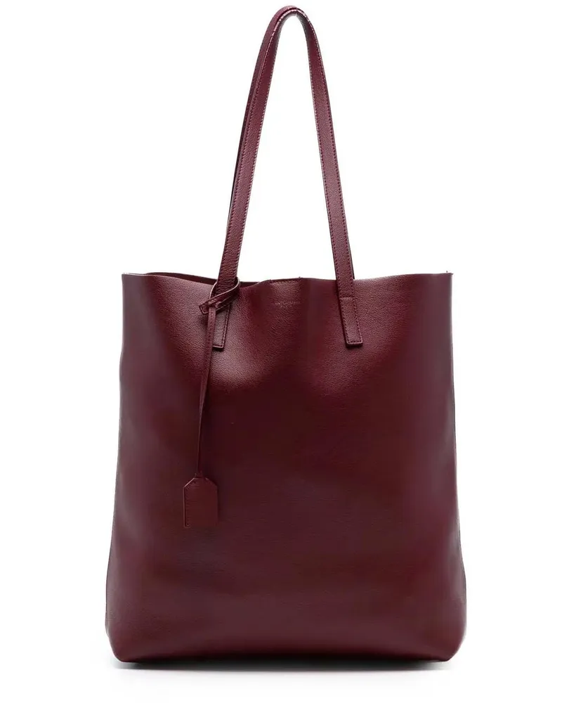 Saint Laurent Shopper Leather North South Shopper Tote rot Rot