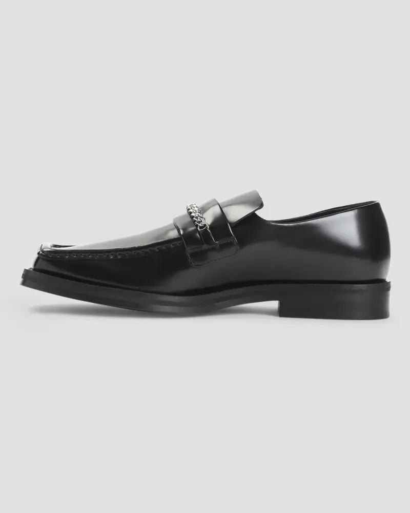Martine Rose Loafer Square Toe Black Leather Loafers schwarz Schwarz