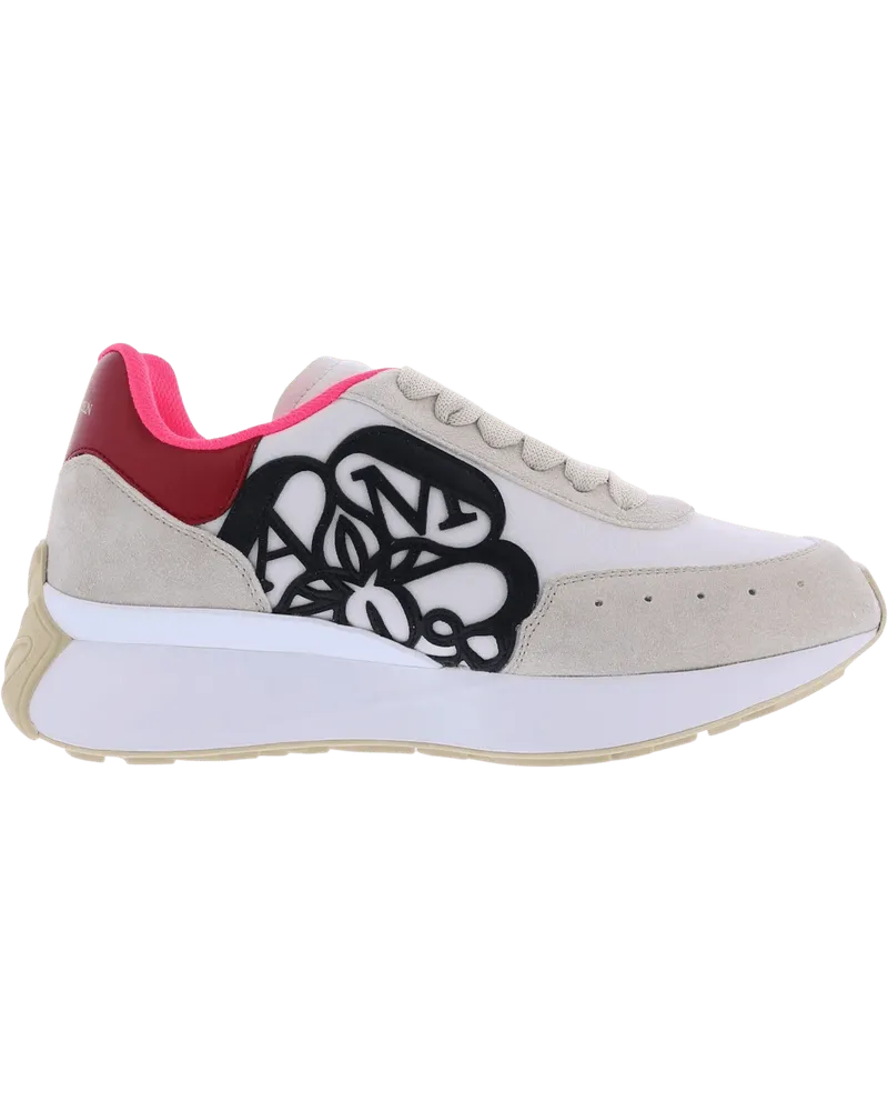 Alexander McQueen Low-Top Sneaker Dames Woman Sprint Runner weiß Weiß
