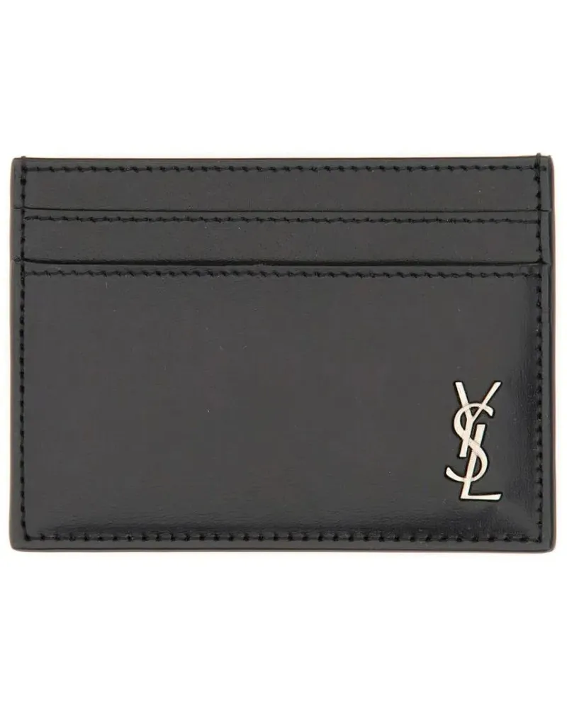 Saint Laurent Portemonnaies "Tiny Cassandras" Card Holder grau Grau