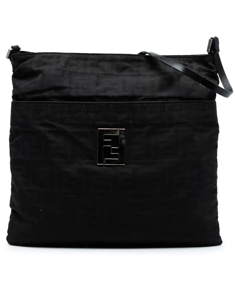 Fendi Hobo Bags Zucca Canvas Shoulder Bag schwarz Schwarz