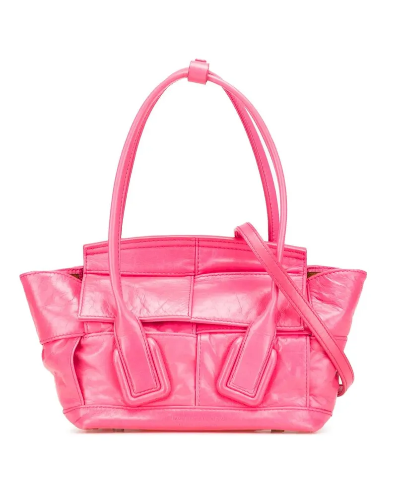 Bottega Veneta Hobo Bags Mini Paper Calfskin Intrecciato Arco Satchel rosa Gold