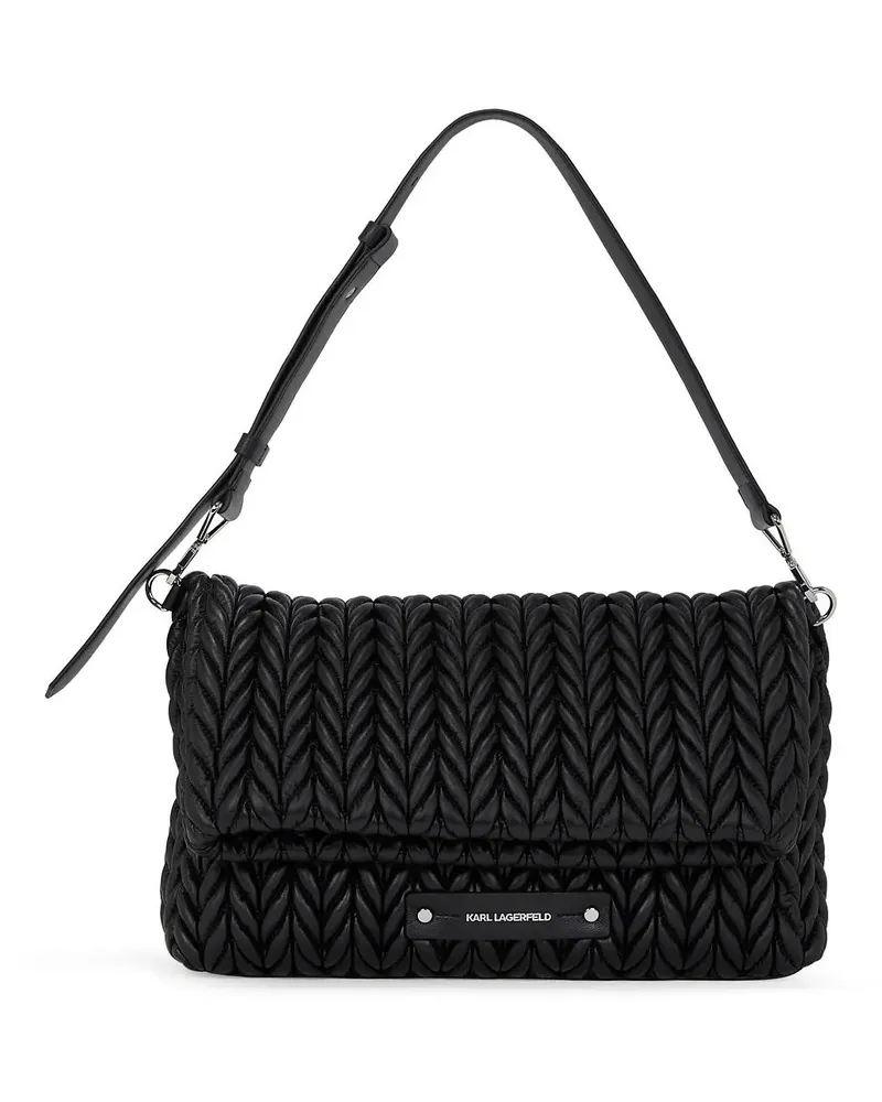 Karl Lagerfeld Hobo Bags K/WEAVE GROSSE SCHULTERTASCHE schwarz Schwarz