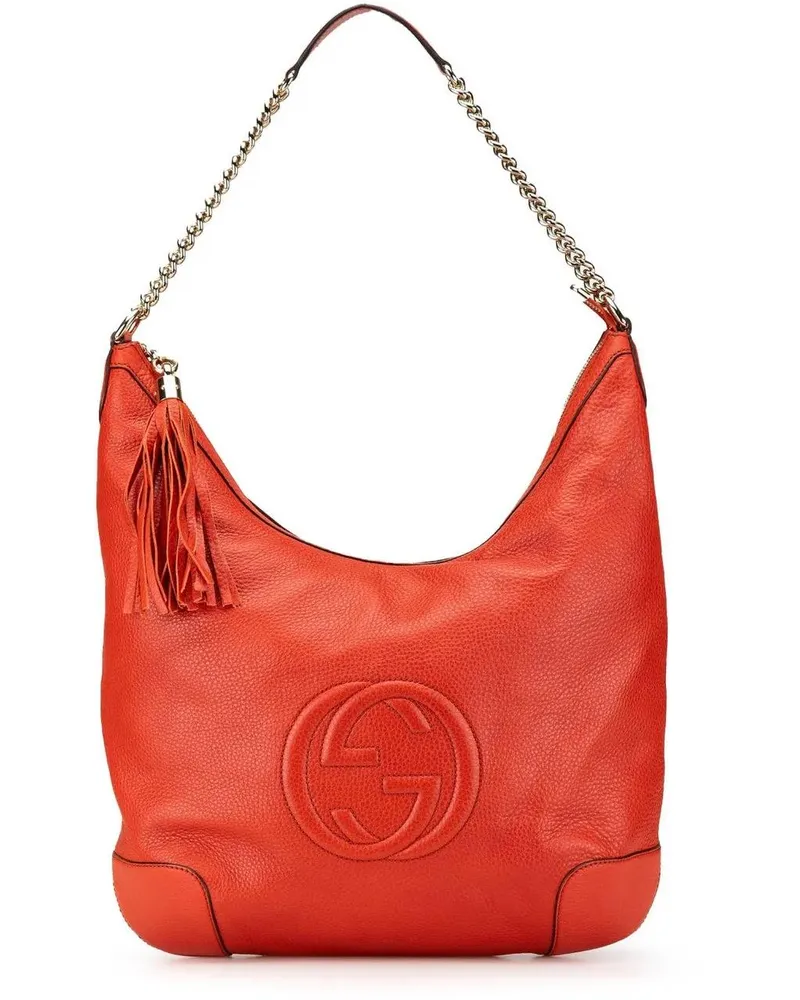 Gucci Hobo Bags 2000-2015 Medium Leather Soho Shoulder Bag rot Rot