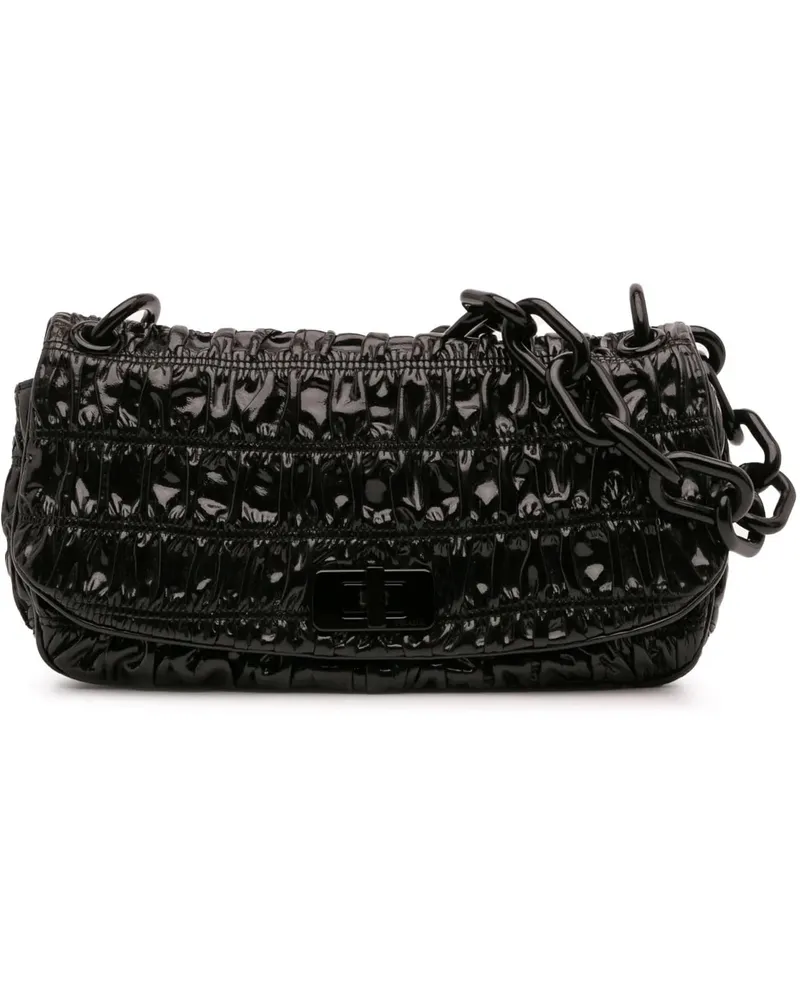 Prada Hobo Bags Vernice Gaufre Resin Chain Shoulder Bag schwarz Schwarz