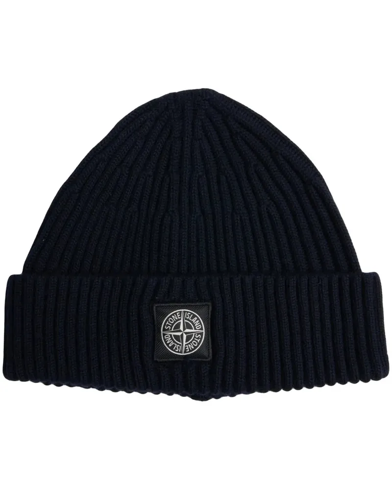 Stone Island Caps & Mützen Knit beanie with logopatch blau Blau