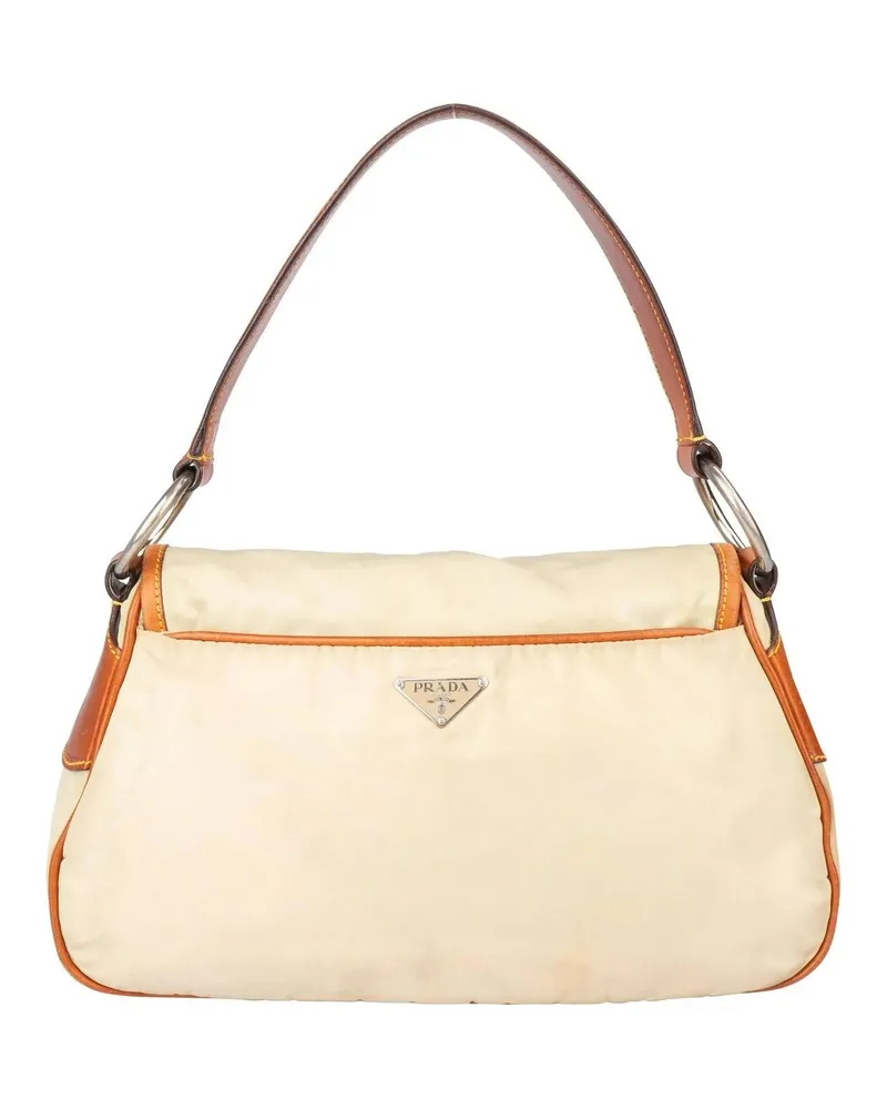Prada Crossbody Bags  Nylon Triangle Shoulder Bag beige Beige