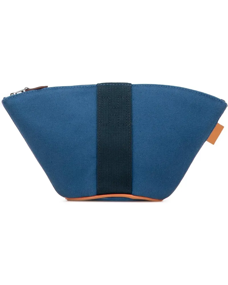 Hermès Kosmetiktaschen Mini Toile Palmyre Pouch blau Blau