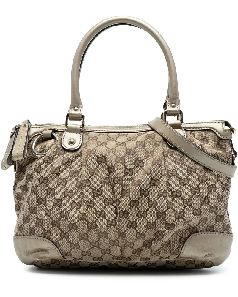 Gucci Hobo Bags GG Canvas Sukey Satchel braun Braun