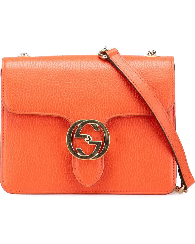 Gucci Hobo Bags Small Dollar Calfskin Interlocking G Crossbody orange Orange