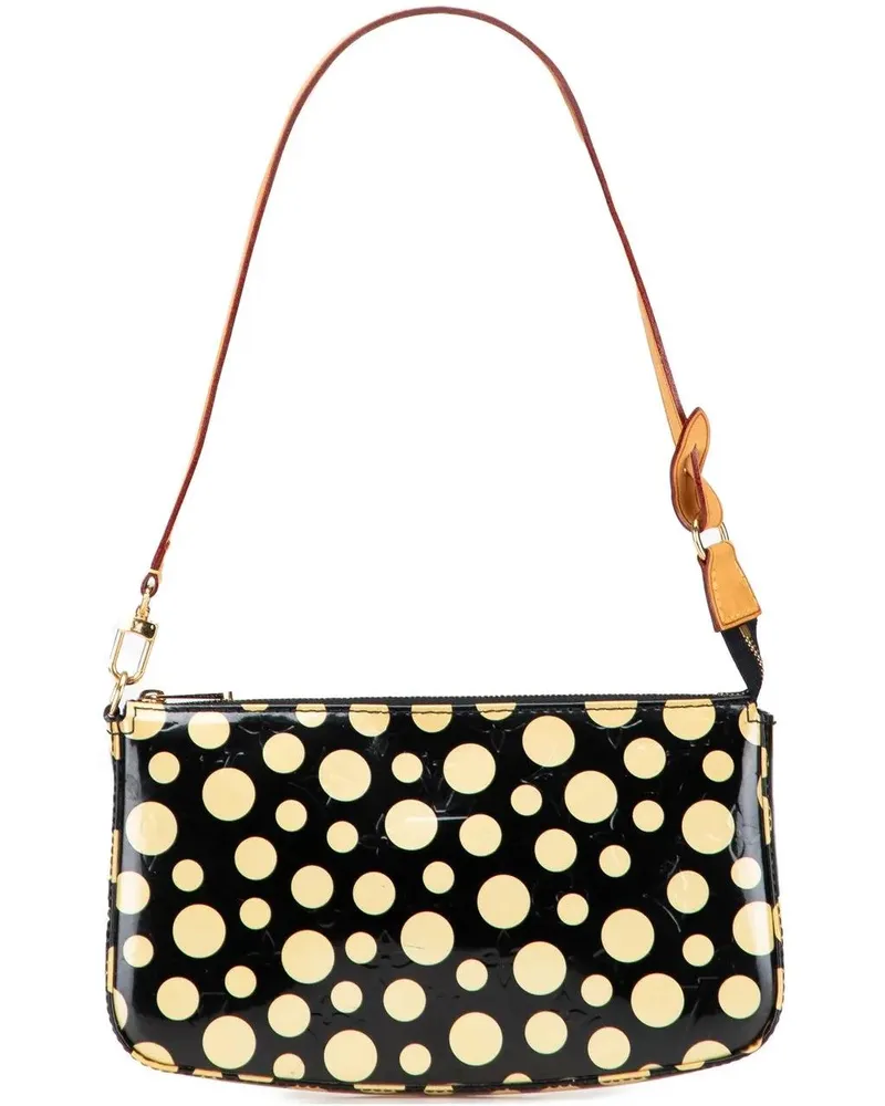 Louis Vuitton Hobo Bags Yayoi Kusama Monogram Vernis Dots Infinity Pochett schwarz Schwarz