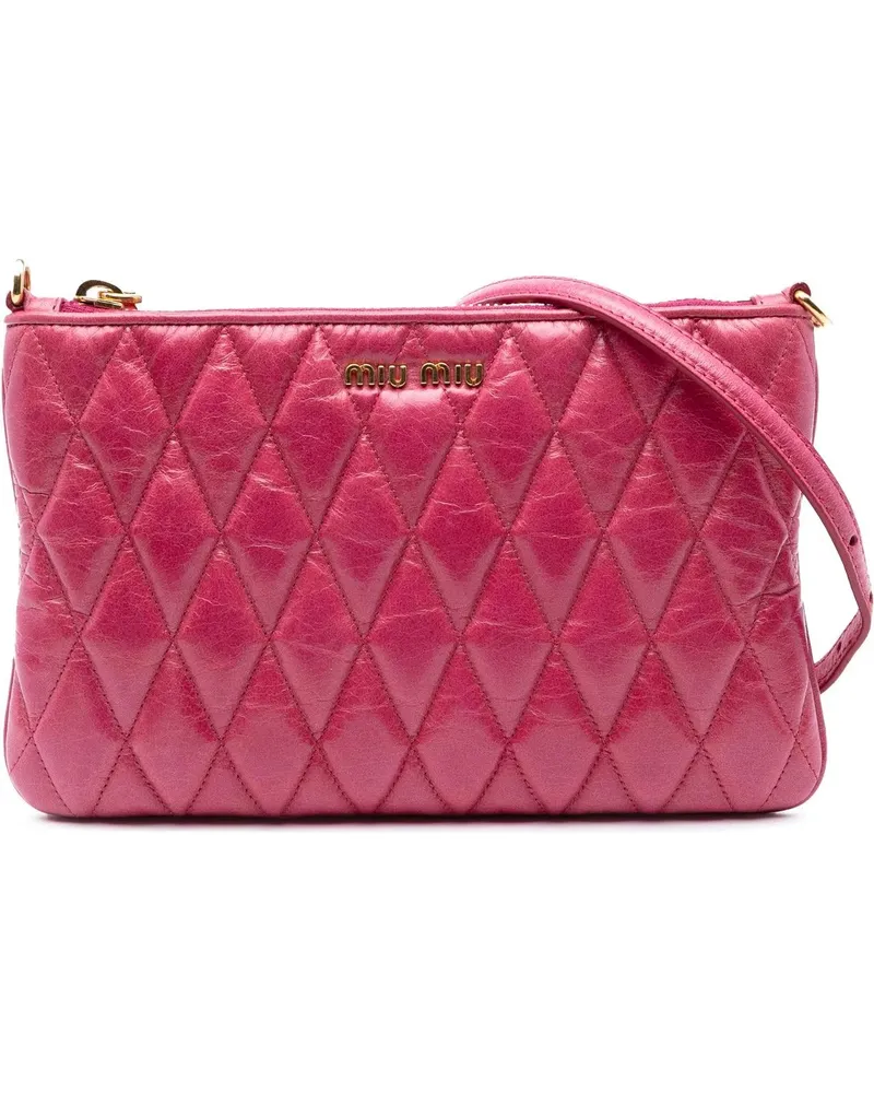 Miu Miu Hobo Bags Matelasse Lambskin Leather Crossboy rosa Gold