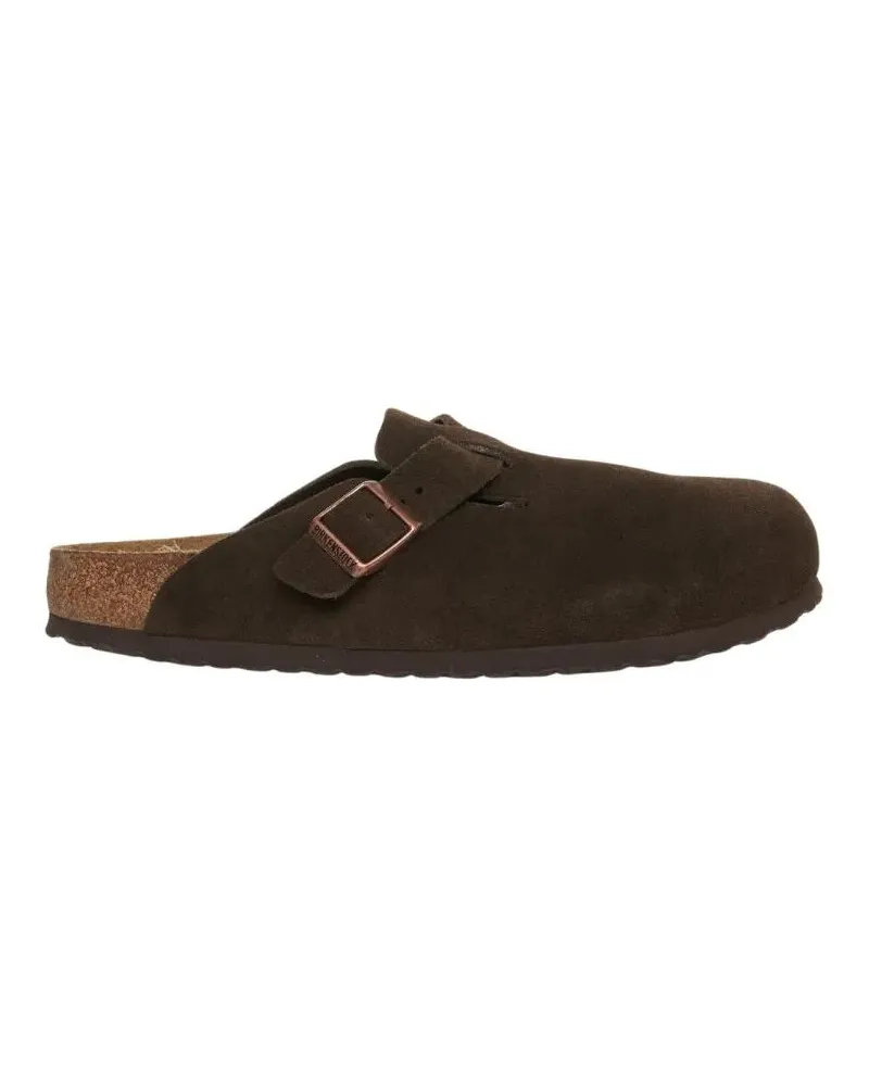 Birkenstock Loafer 'Boston' Suede Slippers schwarz Schwarz