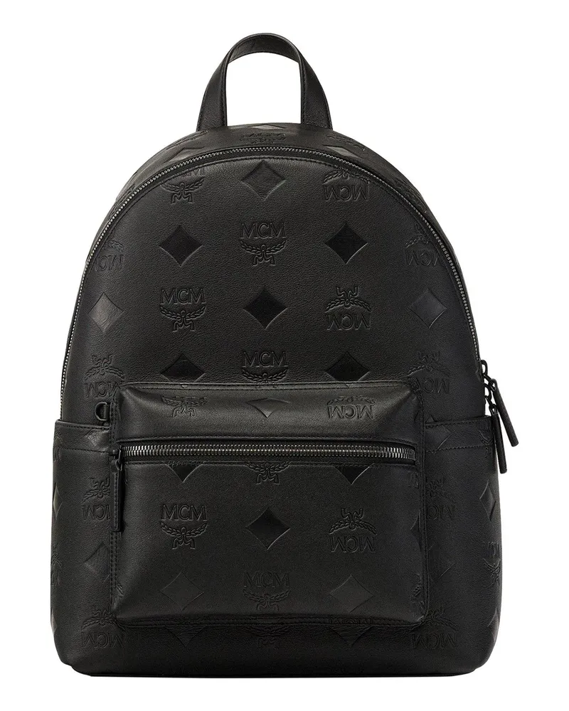 MCM Rucksäcke Backpacks Stark Rucksack aus Leder mit Maxi-Monogr schwarz Schwarz