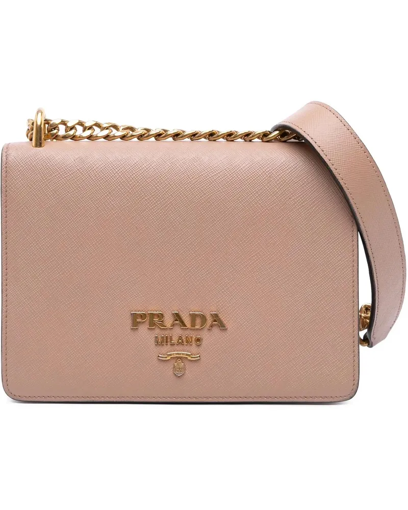 Prada Hobo Bags Saffiano Lux Chain Crossbody braun Braun