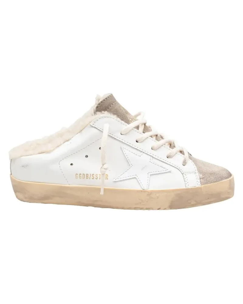 Golden Goose Low-Top Sneaker Sneakers Super Star Leather Sabot White And Taupe weiß Weiß
