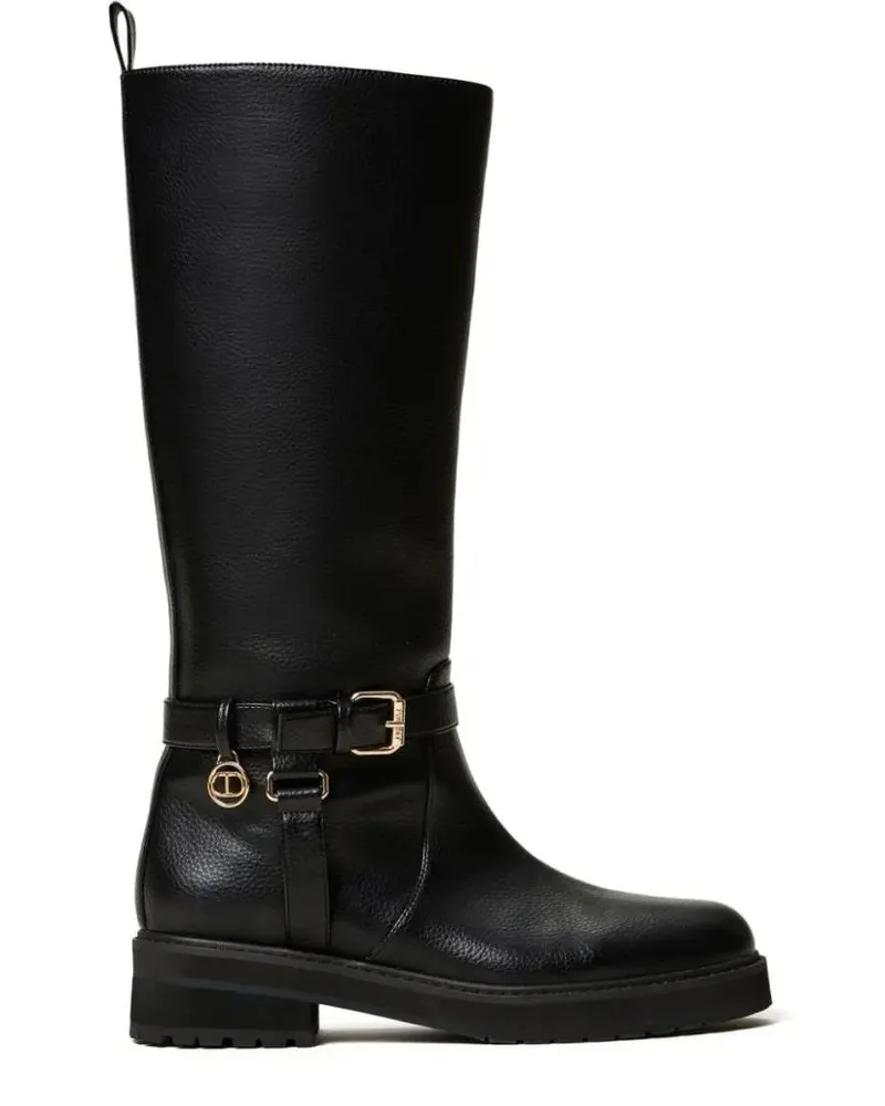 Twin-Set Stiefel Biker Boots schwarz Schwarz