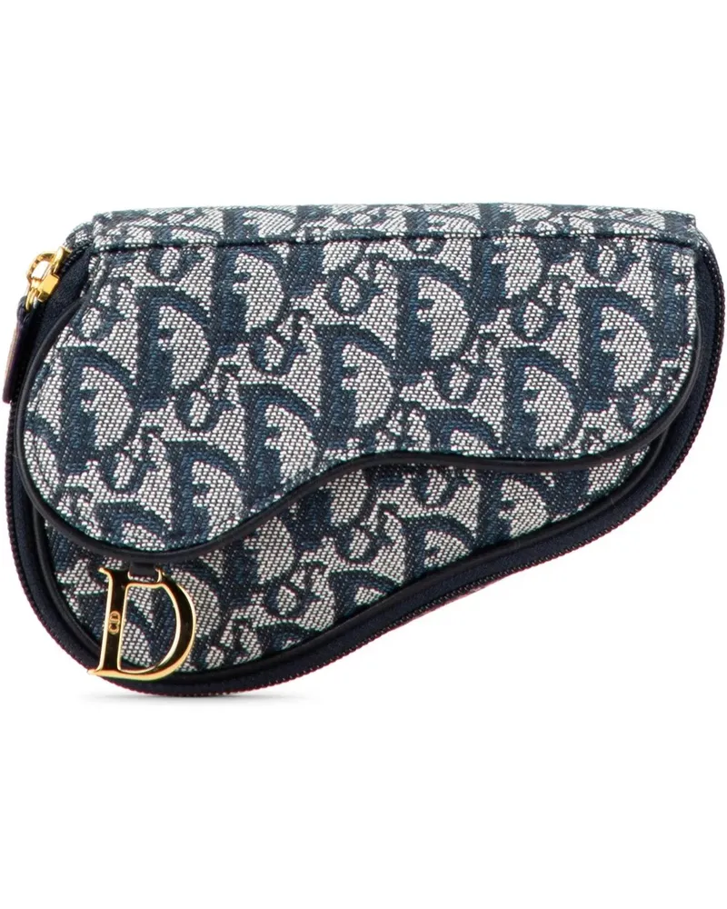 Dior Kosmetiktaschen Diorissimo Canvas Saddle Pouch blau Blau