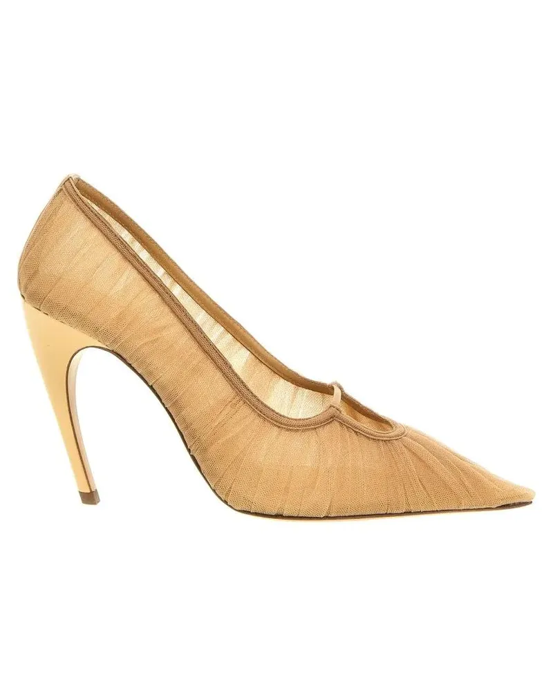 Nensi Dojaka Hohe Schuhe Tulle Pumps beige Beige