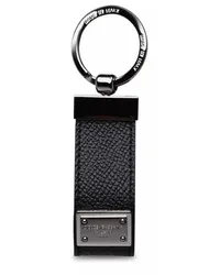 Dolce & Gabbana Schlüsselanhänger Black Leather Dauphine Keyring Schwarz