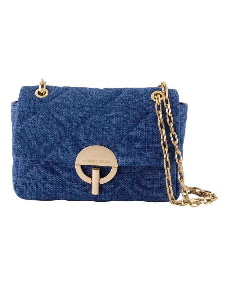 Vanessa Bruno Hobo Bags Moon Medium Shoulder Bag - Linen - Blue blau Blau
