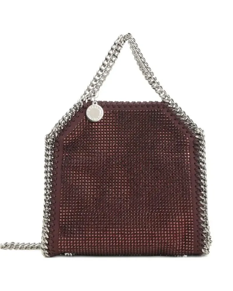 Stella McCartney Crossbody Bags Burgundy Rhinestone-Embellished Bag With Silver-To rot Rot