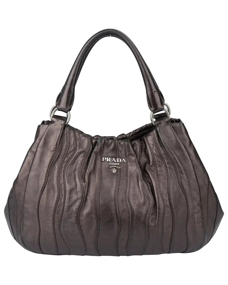 Prada Crossbody Bags  Metallic Nappa Leather Handbag braun Braun